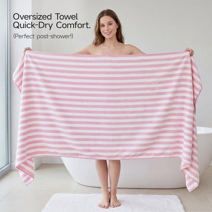 REDKISS Ultra Soft Bath Towel Set 6-Piece 35"x70" | 100% Microfiber, Highly Absorbent | Quick Dry Towels for Bathroom, Spa, Gym | 2 Bath, 2 Hand, 2 Washcloths | Pink - color: Light Pink