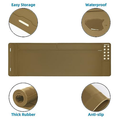CKPART Rifle Gun Cleaning Mat, Anti-Slip Rubber Tactical Magnetic Mat, Gun Maintenance Mat,Gun Maintenance Mat for Gun Cleaning Kits 36" x 12"
