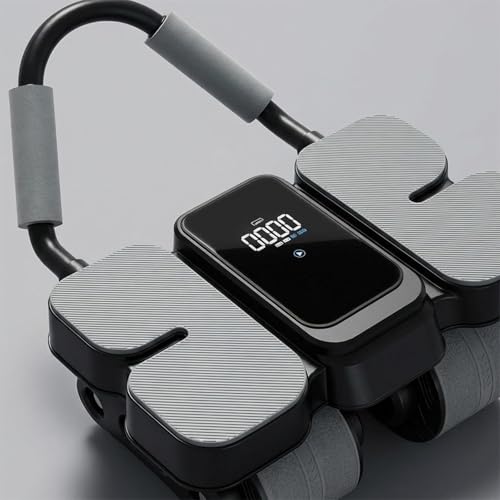 kowaku Abdominal Wheel with Phone Holder Practical Unisex Fitness Equipment Multifunctional Beginners Home Abdominal Muscle Training - color: Black