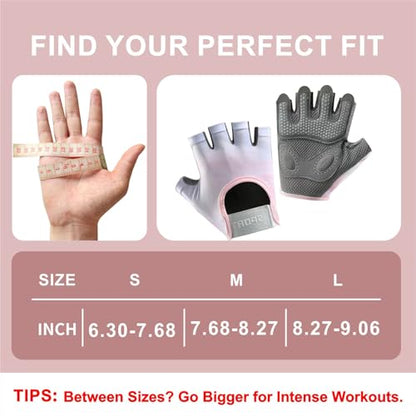 Breathable Weight Lifting Gloves& Weight Lifting Grips, Gloves - Fingerless with Full Palm Protection & Grip & Shock Absorption for Women & Men's Fitness Training（2PCS）