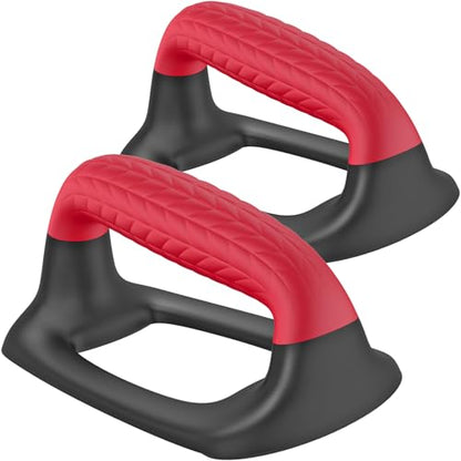 SELEWARE Push Up Bars Pushup Stands Push Up Handles w/Soft Rubber Handles - color: B: Black & Red