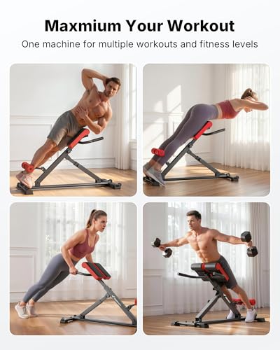 MERACH Roman Chair Back Extension, Adjustable Weight Bench, Home Gym Sit Up Bench for Glutes & Ab Workouts, Back Extension Machine, Hyperextension Roman Chair for Lower Back Pain Relief - size: Pro