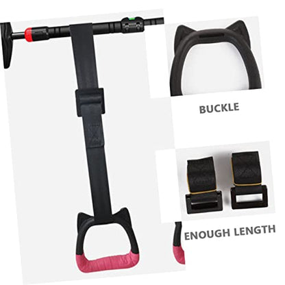 Adjustable Gymnastics Rings Set for Kids Sturdy Fitness Supply with Straps Indoor Pull-Up Exercise Equipment