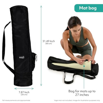 Yoga Mat Bag – Crossbody Gym Bag for Women & Men, Waterproof Travel Carrier Fits Thick Yoga Mat, Multi Pocket Storage with Strap Holder, Shoulder Carry for Fitness Pilates Exercise