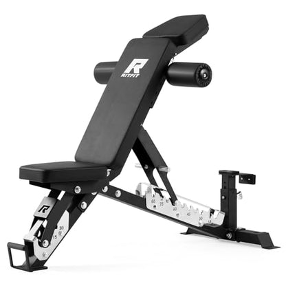 RitFit 3-Section Adjustable Weight Bench, 1600LBS Capacity Workout Bench for Home Gym, 21 Levels Incline Decline Bench Press with Thickened Padding, Foldable Exercise Equipment for Strength Training