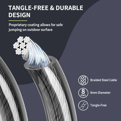 Hererope Weighted Jump Ropes for Men & Women, 1/2 LB Jump Rope Weighted With Ball-bearing, No-Slip Grip, Durable Steel Cable, Heavy Jump Rope Designed for Fitness, High-Intensity Strength Workouts, crossfit