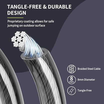 Hererope Weighted Jump Ropes for Men & Women, 1/2 LB Jump Rope Weighted With Ball-bearing, No-Slip Grip, Durable Steel Cable, Heavy Jump Rope Designed for Fitness, High-Intensity Strength Workouts, crossfit