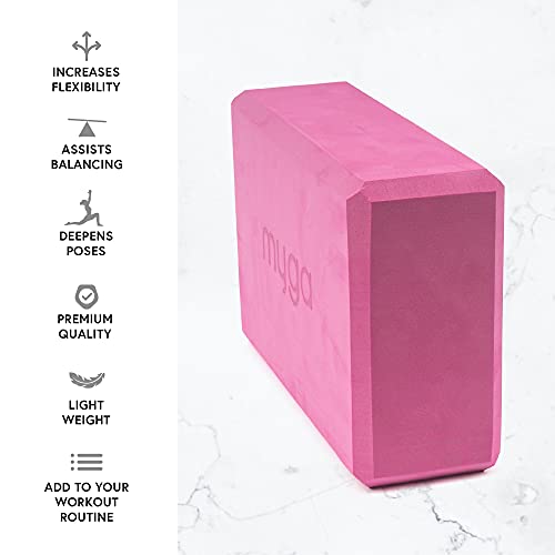 MYGA Yoga Block,Lightweight EVA Foam Yoga Brick,High Density Non-Slip Block for Yoga Poses, Pilates, Balance and Flexibility - color: Plum