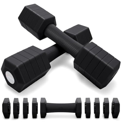 Adjustable Dumbbell Set, 4-in-1 Hand Weights, 5/6 LB Pair for Women Men - color: Black, style: 12 lbs Pair [6 lbs Each]