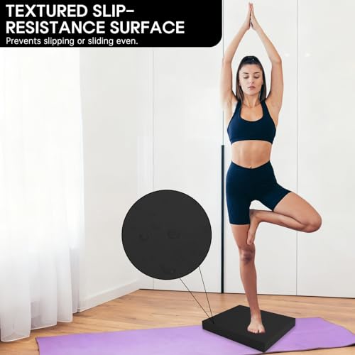 Exercise Balance Pad，Balance Foam Mat for Physical Therapy Equipment & Strength Stability Training, Slip Resistant Foam Mat for Yoga, Pilates, Meditation，Gardening knee pads - color: black