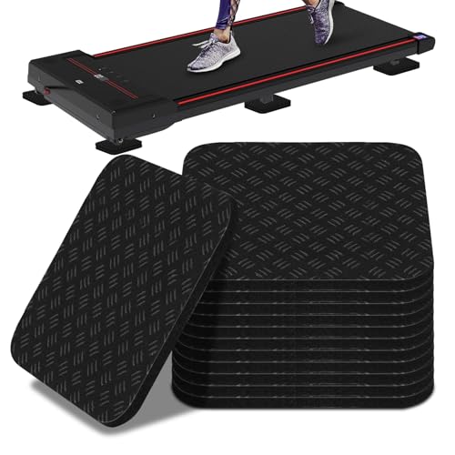 Compact Silicone Treadmill Mat, Non-Slip Shock Absorbing Pad, Floor Protector for Home Gym Equipment, Easy to Clean, Anti-Vibration, Prevents Floor Damage (12, 3.94x3.94x0.2inch)