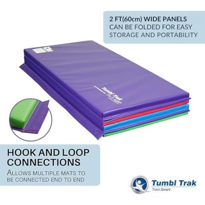 Tumbl Trak Gymnastics Folding Tumbling Panel Mat - color: Bright Pastel, size: 4'x6'x1.38"