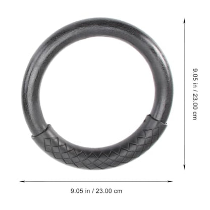 TOYANDONA ABS Gymnastic Rings 1 Pair Black for Home Fitness Workouts