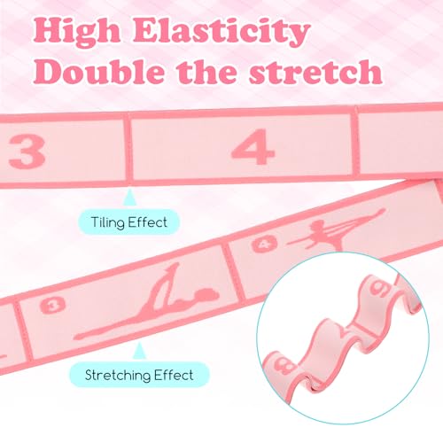 Gjinxi Stretching Strap with Loops Elastic Yoga Stretch Band Multi-Loop Physical Therapy Belt Equipment for Flexibility Exercise Training Leg Stretching Dance Fitness Home Workout Pilates Ballet