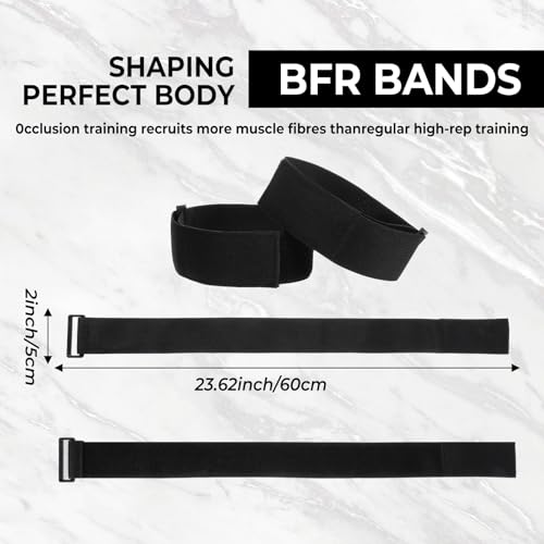 2 Pcs Occlusion Bands Glutes Hip Building Blood Flow Restriction Bands BFR Bundle Booty Bands Best Fabric Resistance Bands for Women Exercising Your Butt Squat Thigh Fitness