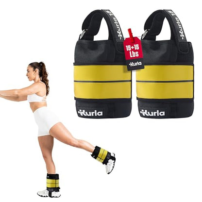 Ankle & Wrist Weights – 8/16/20/30 lbs Pair (4–15lbs - Each) | Dual Adjustable Secure Strap System | Patented Design | Ideal for Home Workouts, Pilates, Yoga, Glute Training - size: 15 lbs each (30 lbs pair)