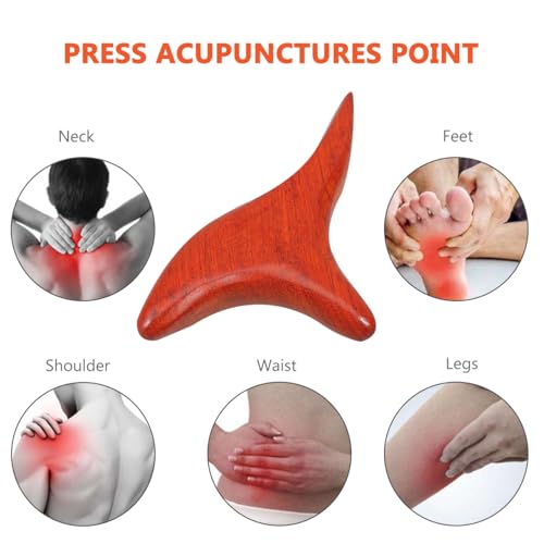 EXCEART Wooden Massage Stick 2Pcs Set Trigger Point Massage Tool for Muscle Roller Therapy Body Massager for Legs Arms Neck Back Relief