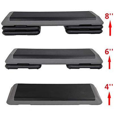 HomGarden 28.15" & 43" Adjustable Workout Aerobic Stepper in Fitness & Exercise Step Platform Trainer Stepper