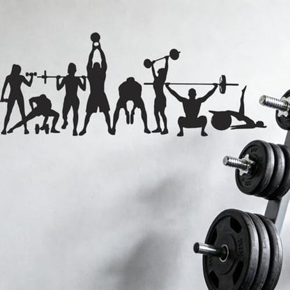 SUPERDANT ‌Strength Training‌ Wall Decals Workout‌ Wall Stickers Sport Wall Decor Decals Lift Weights Yoga Ball Vinyl Wall Decor for Gym Fitness Training Weight Room Gifts for Strength Trainers