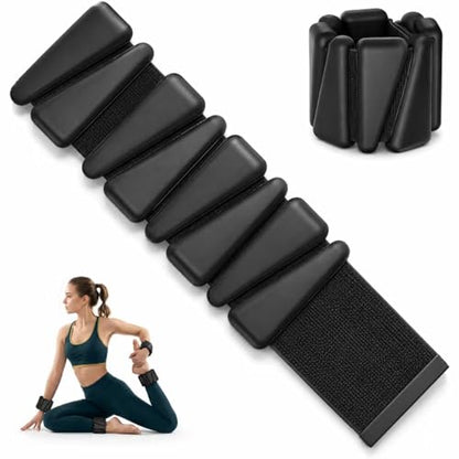 Ankle Weights 2 lb Set for Women & Men - Adjustable Wrist/Leg Weights with Soft Neoprene & Metal D-Ring, Sweat-Proof for Walking Running Pilates HIIT At Home Workout - color: Black