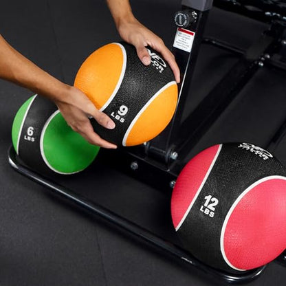 Valor Fitness Adjustable Medicine Ball Rebounder Trainer with Ball Storage, 8-Position Reaction Trainer for Sports Training, Physical Therapy, Reflex & Solo Workouts