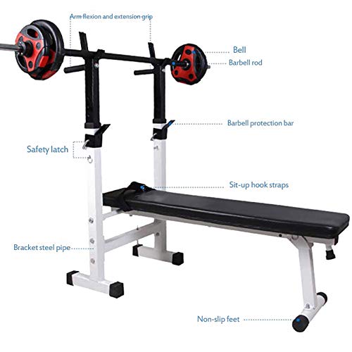Dip Stand Weightlifting Stand Adjustable Height Bench Press Rack Home Gym Fitness Workout Equipment Foldable Weight Bench Multi-Function Barbell Rack
