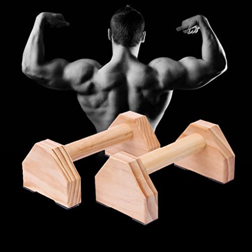 Up, Thick Wooden Grip, Slip-Resistant Push Handles Perfect for Floor, Strength Training Equipment At Home Push Handles Stands for Floor Women Men Exercise Fitness Wooden