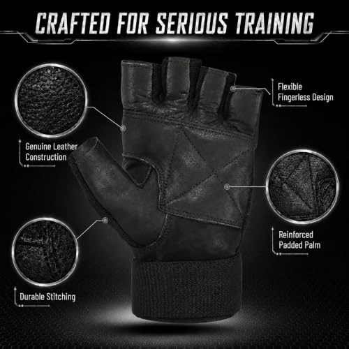 MRX Weight Lifting Gloves Gym Fitness Exercise Bodybuilding Workout Powerlifting - color: Black, size: XX-Large