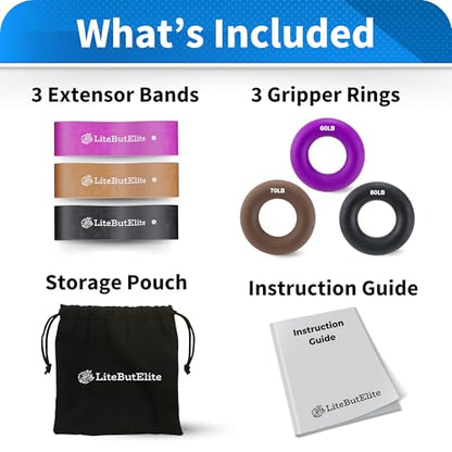 Grip Strength Trainer Kit - Effective Forearm Strengthener for Hand and Finger Exercise, Ideal Exercisers for Gripper Strength and Flexibility