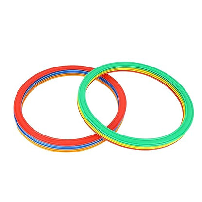 Sports Speed Ring Set, 10 Rings 10 Buckles Speed Agility Training Toys for Kids Adults Increased Agility Outdoor Multicolor Plastic Ring Toss Game Set M 28cm