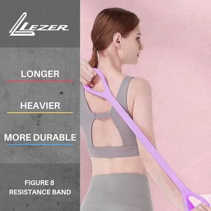 Figure 8 Resistance Band, Fitness Elastic Rope, Execrise Workout for Arm, Back, Chest and Shoulder, Yoga, Pilates, Stretching, Physical Therapy Equipment