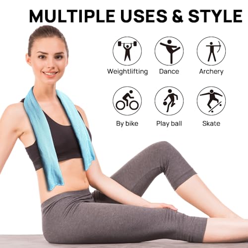 JBM Cooling Towel 40” X 12” Ice Towel Quick Dry Breathable Soft Microfiber Towels for Sports, Camping, Beach, and Outdoor Activities (Teal) - color: Teal
