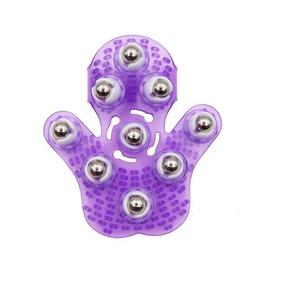 Roller Ball Body Massage Glove Anti-Cellulite Muscle Pain Relief Relax Massager for Neck Back Shoulder Buttocks Face Lift Tools (Purple) - color: Purple