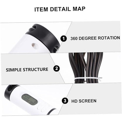 Smart Cordless Jump Rope with Weighted Handle and Steel Wire Ball, Indoor Fitness Skipping Rope with Digital Counter for Exercise and Weight Loss