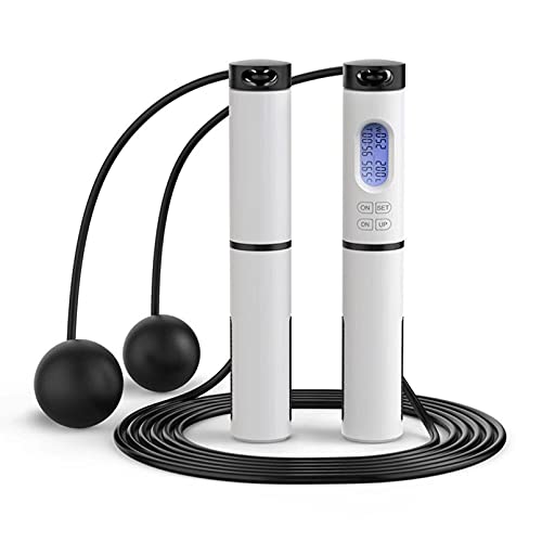 GTHTTT Adjustable Weighted Jump Rope Workout Cordless Jump Rope Speed Skipping Rope with Calorie Counter Digital Counting Suitable for Different Ages and Levels - color: Black