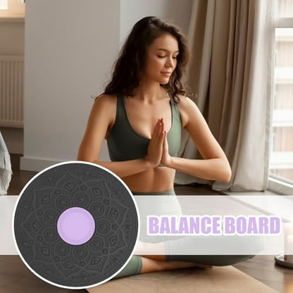 Wobble Balance Board - 11.81in Non Slip Core Trainer, Adjustable Rotation Fitness Equipment, Multipurpose Massage Point Stability | Home Gym Yoga Workout Training Balance Exercise Tool