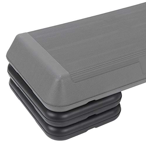 LEMY Bodybuilding Aerobic Stepper Platform 28.5” Exercise Fitness Workout w/ 4 Risers，Height Adjustable 4" - 6" - 8"