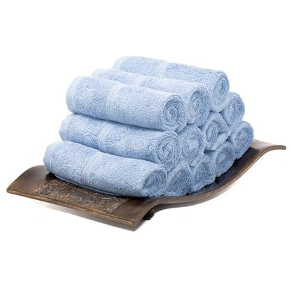 Mosobam Turkish Washcloths, 12 Pack, 13 x 13 in, 700 GSM, Allure Blue - color: Allure Blue, size: Washcloths, Set of 12