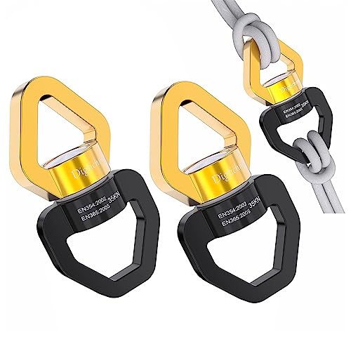 Swing Swivel Heavy Duty, Spinning Swing,Tree Swing Spinner with 35KN Capacity for Aerial Swivel,Rock Climing Swivel, Children's Swing,2 Pack - style: Black Gold-2 Pack