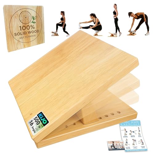 Solid Wooden Slant Board for Calf Stretching, Beginner Incline Board for Home Fitness & Daily Flexibility