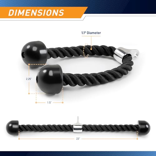 Marcy Heavy Duty Nylon Triceps Rope for Upper Body Workout TCR-24