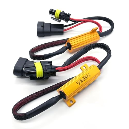 O-NEX 9006 LED Load Resistor Kit 50W 8ohm Headlight Bulb Relay Harness Adapter Anti Flicker Error Decoder Warning Canceller - size: 9005, 9006
