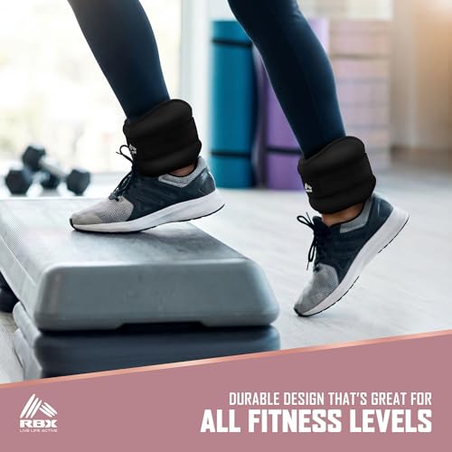 RBX Wrist & Ankle Weights Set, Adjustable Comfort Fit for Training & Toning