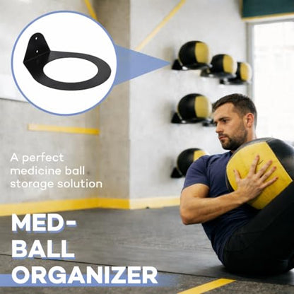 4 PCS Medicine Ball Holder Wall Mount, Slam Ball Rack & Wall Ball Holder, Heavy Duty Med Ball Rack for Home Gym Fitness Storage