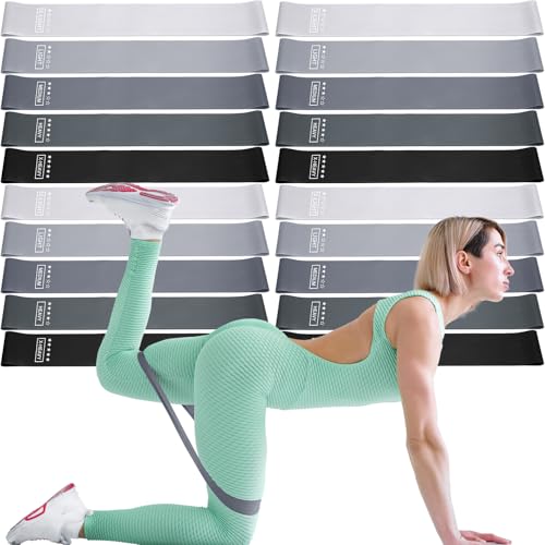 20 Pcs Resistance Bands for Women Men 10-115 Lbs 5 Different Resistance Levels Loop Exercise Bands for Leg Working Gym - color: Black