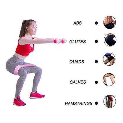 Resistance Bands for Legs and Butt - Fabric Exercise Set, Thick Wide Stretch Fitness, Non-Slip Workout Loop, Booty Hip Bands for Women at Home or Gym- 3Pack