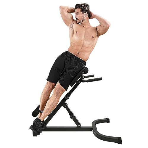 Multi-Functional Weight Bench, Compact Adjustable Weight Bench for Full Body Strength Training, Ab/Back Hyper Roman Chair, Adjustable Ab Sit up Bench, Incline Decline Bench, Flat Bench, Hyperextension Bench, Back Extension Machine