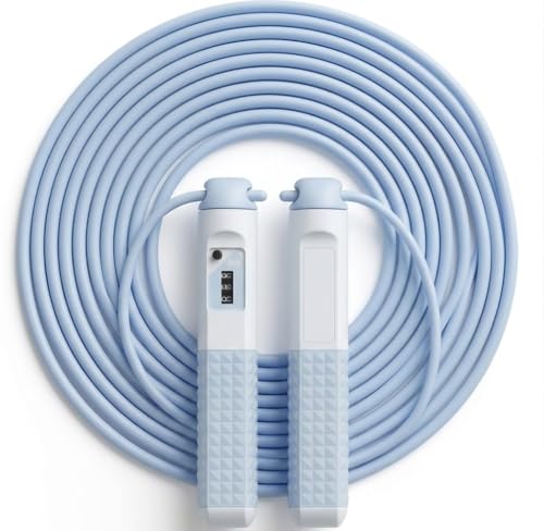 Jump Rope with Counter for Fitness, Tangle-Free Adjustable Skipping Rope with Mechanical Counter and Anti-Slip Grips, Speed Workout Gear for Men, Women, Kids & Weight Loss Exercises