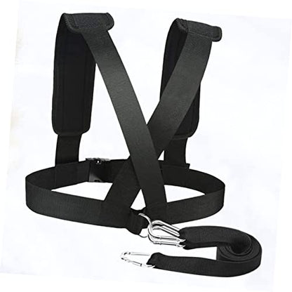 SUPVOX Weight Bearing Supporter Belt with Adjustable Buckle and D-Ring Hooks for Running Training and Strength Workout Heavy Duty Resistance Training Equipment Vest Strap for Gym