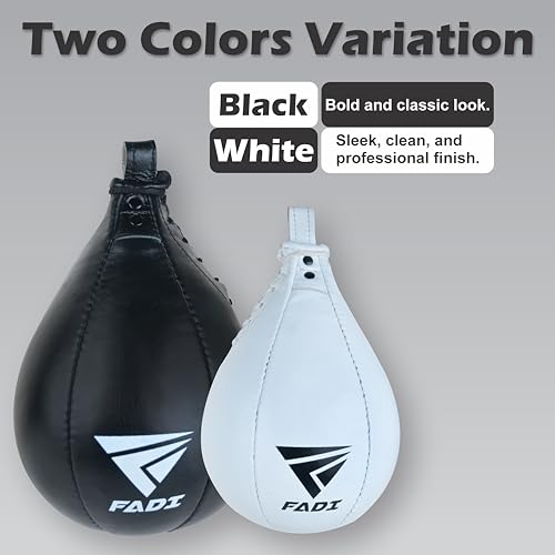 Leather Speed Bag – Boxing Training Punching Ball with Heavy-Duty Hanging Swivel for MMA, Muay Thai, Fitness, and Stress Relief